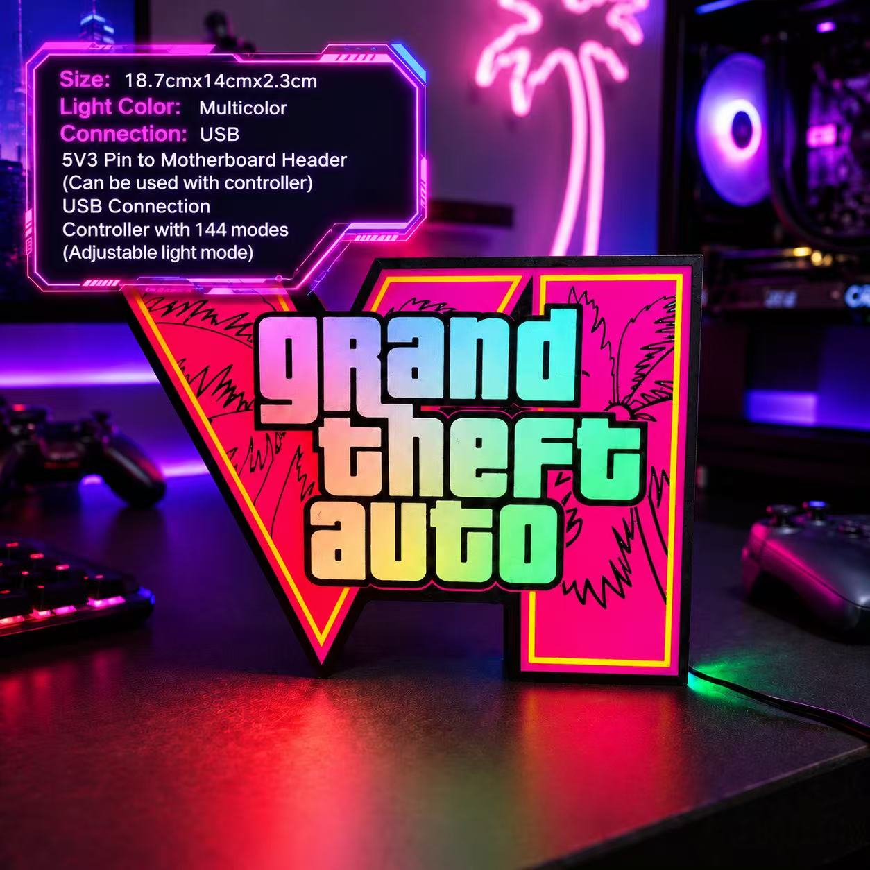 Desk Setup Lamp - 2026 New GTA 6 Horizon Ambient