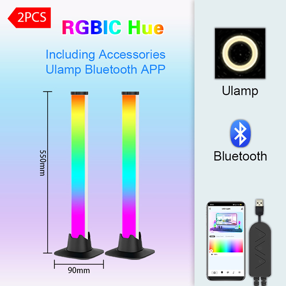 RGB LED Lights Bar Bluetooth S - đánh giá và giá Desk Setup With Tv
